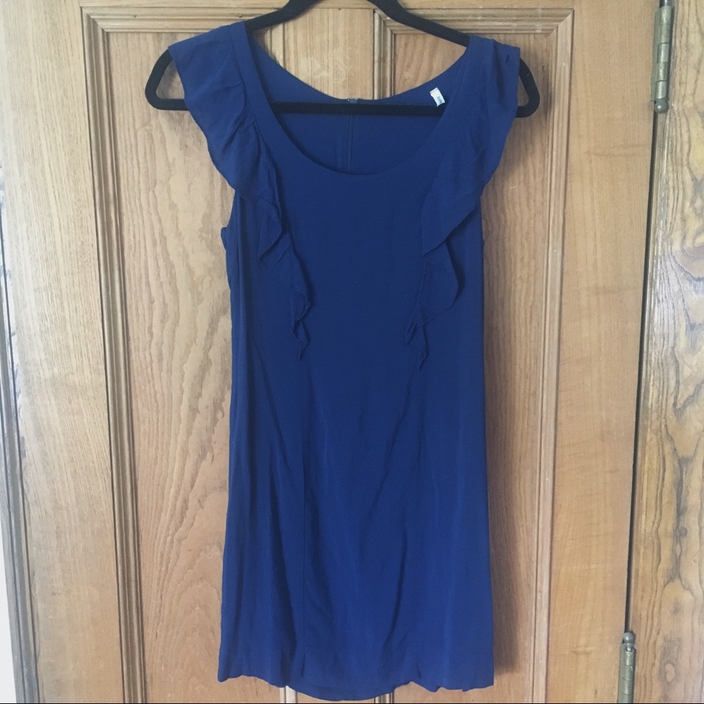 Audrey Classy Navy Ruffle Mini Dress